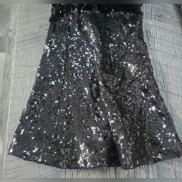 Women's Cider Halter Glittery Sequined Black One Piece Flared Romper (SIZE:XS) - Picture 6 of 7